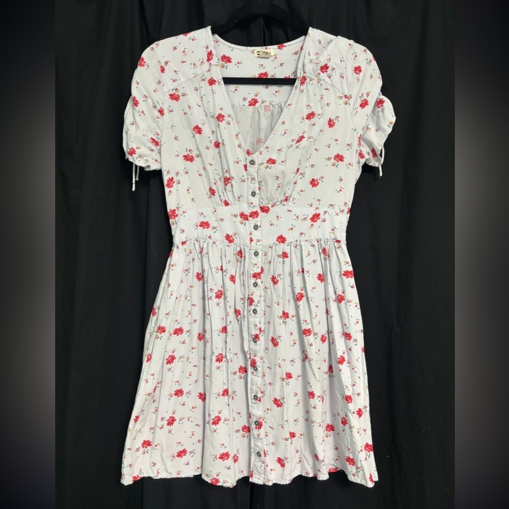 Billabong Floral Mini Dress - White and Red